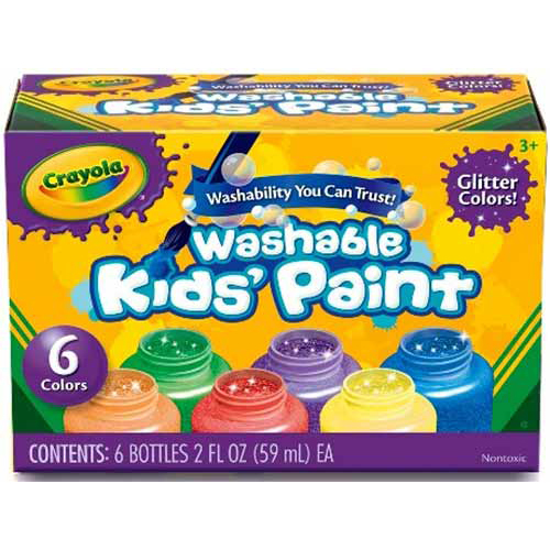 Crayola Washable Kids Paint Set - 6 Glitter Colors
