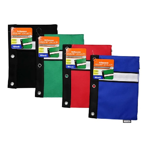 Bazic 3-Hole Pencil Pouch (Standard Colors)  BZ801