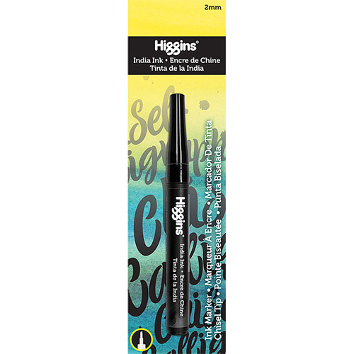 Higgins Black India Ink Pump Marker 2mm - Chisel Nib