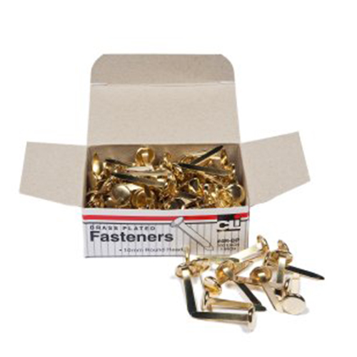 Charles Leonard Paper Fasteners Brass Plated 3/8" (100 count)