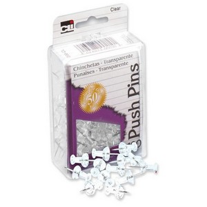 Charles Leonard Clear Push Pins (100 count)