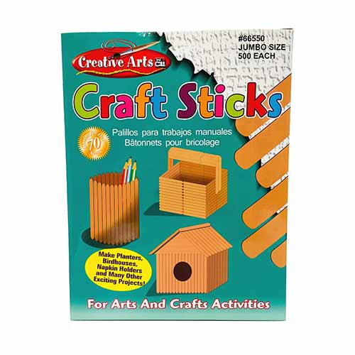Charles Leonard Jumbo Wood Craft Sticks 6"-500ct