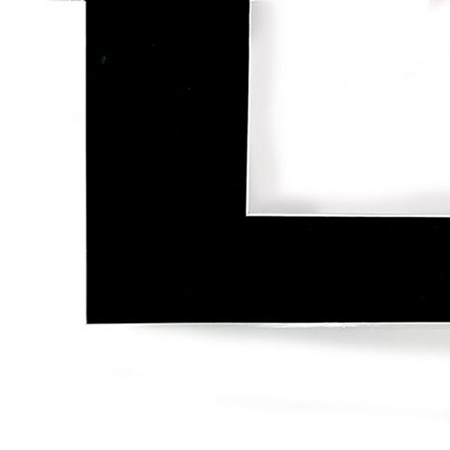 Crescent 18" x 24" Smooth Black Pre-Cut Matboard (13.5" x 17.5" opening)