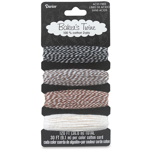 Darice Baker's Twine 2-Ply Assortment - (30ft/9.1m Each) Cappuccino