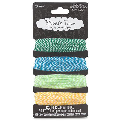 Darice Baker's Twine 2-Ply Assortment - (30ft/9.1m Each) Tutti Frutti