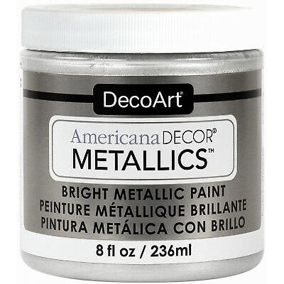 DecoArt Americana Decor Metallics Paint - (8oz/236ml) Sterling Silver