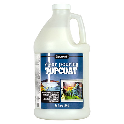 DecoArt Clear Pouring Top Coat - (64oz/1.89L) High-Gloss Clear Acrylic