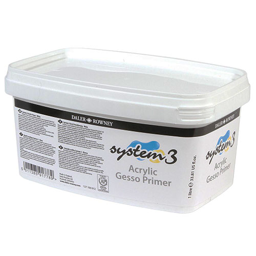 Daler Rowney System3 Acrylic Gesso Primer - White 1 litre (33.8oz) DR127100012