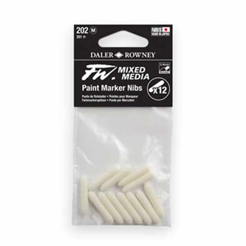 Daler Rowney FW Mixed Media Paint Marker Replacement Round Nibs-12pk  160323202