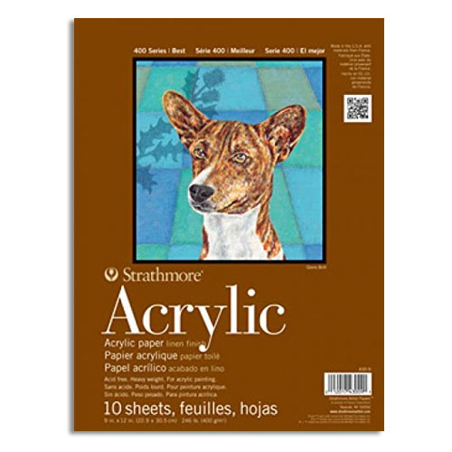 Strathmore 400 Series Acrylic Paper Pad (430) 9" x 12"  - (10 sheets, 246lb)