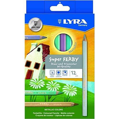 Lyra Super Ferby Metallic Colored Pencils- 12ct   L3721122
