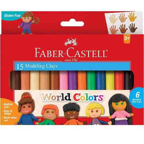 Faber Castell Modeling Clay 15ct World Colors   FC14353