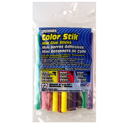 Surebonder Mini Glue Sticks - (12 Pack) Color Stik