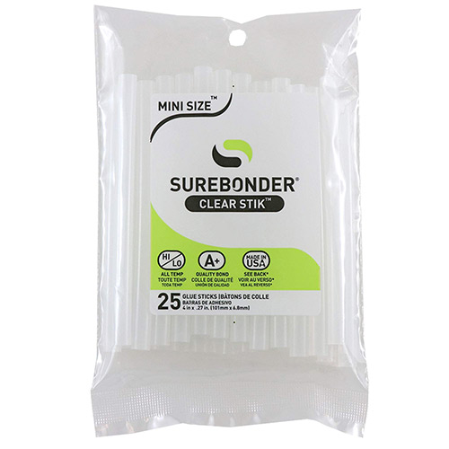 Surebonder Mini Glue Sticks - (25 Pack) Clear Stik
