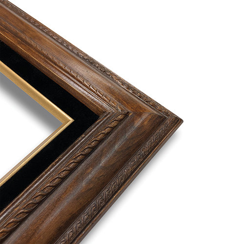Econo Frame Tuscan Walnut Stain with Black Velvet Liner - 9" x 12"