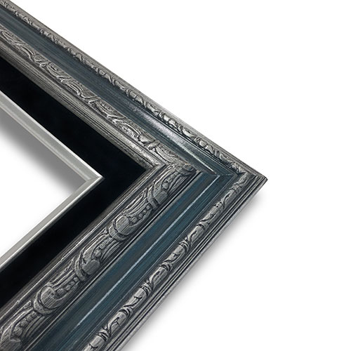 Deluxe Frame Silver Blue with Black Liner – 24″ x 48″