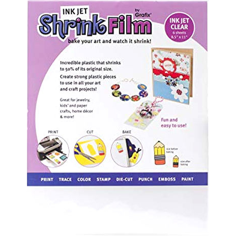 Grafix Shrink Film 8.5" x 11" - (6 Sheets) Ink Jet Clear