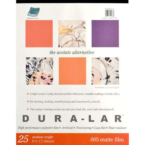 Grafix Dura-Lar Film Pad 9" x 12" - (25 Sheets) Matte