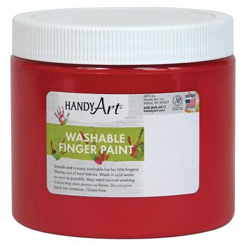 Handy Art Washable Finger Paint - (16oz/473ml) Red