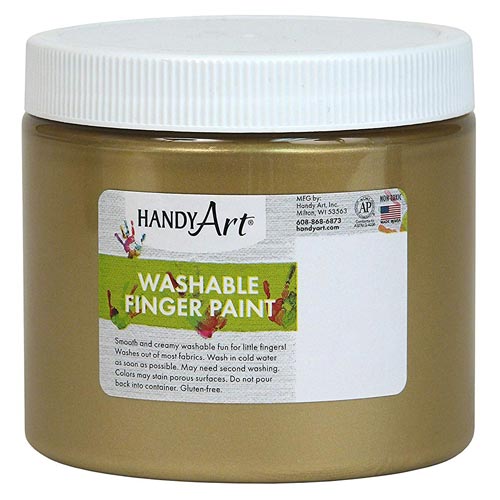 Handy Art Washable Finger Paint - (16oz/473ml) Gold