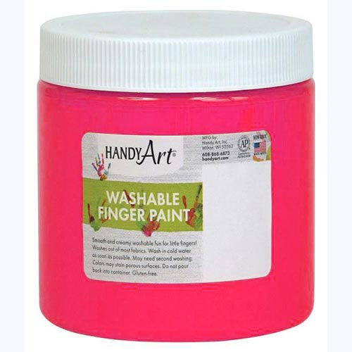 Handy Art Washable Finger Paint - (8oz/237ml) Fluorescent Hot Pink