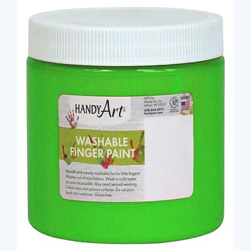 Handy Art Washable Finger Paint - (8oz/237ml) Fluorescent Green