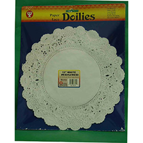 Hygloss Paper Lace Doilies 12" - (36 Pack) White Round