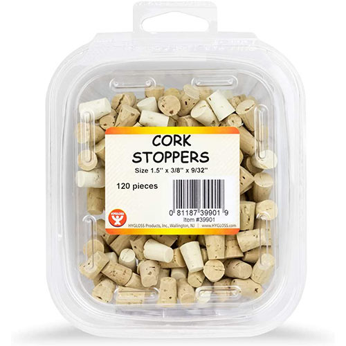 Hygloss Cork Stoppers - (120 Pieces) 1/2"x3/8"x9/32"
