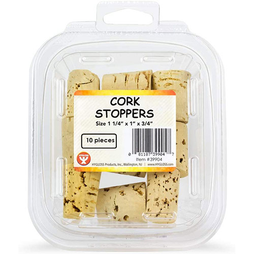 Hygloss Cork Stoppers - (10 Pieces) 1-1/4"x1"x3/4"