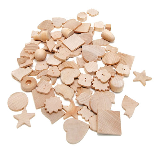 Hygloss Wood Shapes- 50ct (Asst)