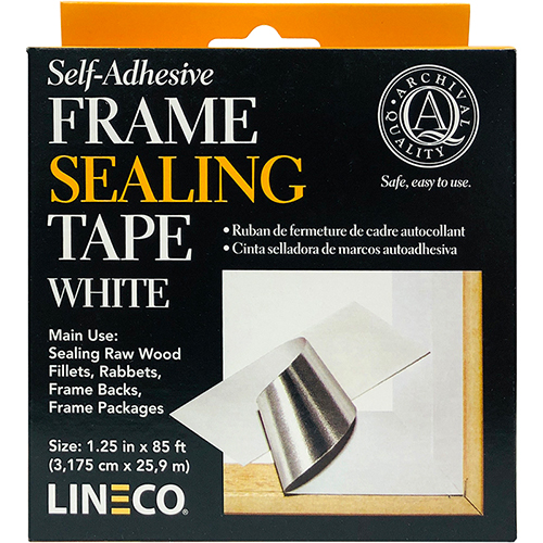 Lineco Frame Sealing Tape - (1.25" x 85') Self-Adhesive, White