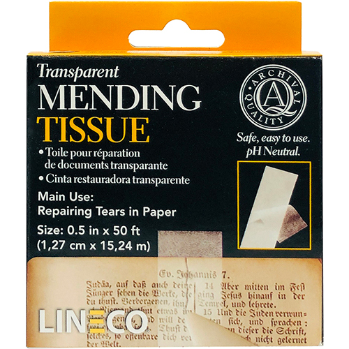 Lineco Transparent Mending Tissue - (0.5" x 50') Self-Adhesive