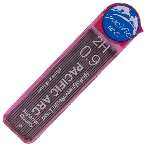 Pacific Arc Hi-Polymer Resin Mechanical Pencil Lead Refills  0.9mm 2H (18ct tube)