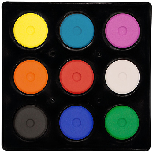 Richeson Small Tempera Cake Set - (9 Colors) Basic Colors