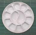 Jack Richeson Hand-Glazed Porcelain Mixing Tray - 12 Well Round with Clear Plastic Cover