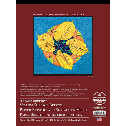 Bee Paper Vellum Surface Bristol Pad 9" x 12" - (15 Sheets, 100lb)