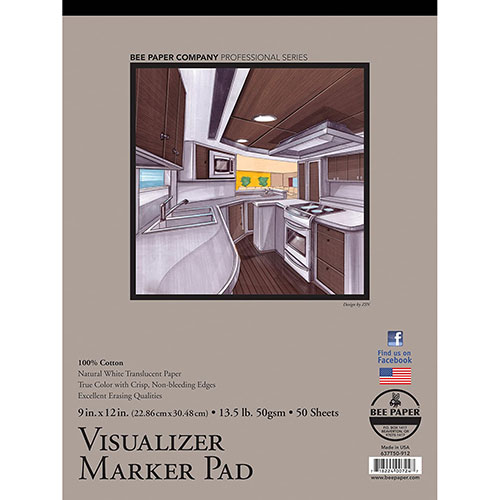 Bee Paper Visualizer Marker Pad 9" x 12" - (50 Sheets, 13.5lb)