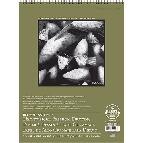 Bee Paper Heavyweight Premium Drawing Pad 9" x 12" - (25 Sheets, 110lb)