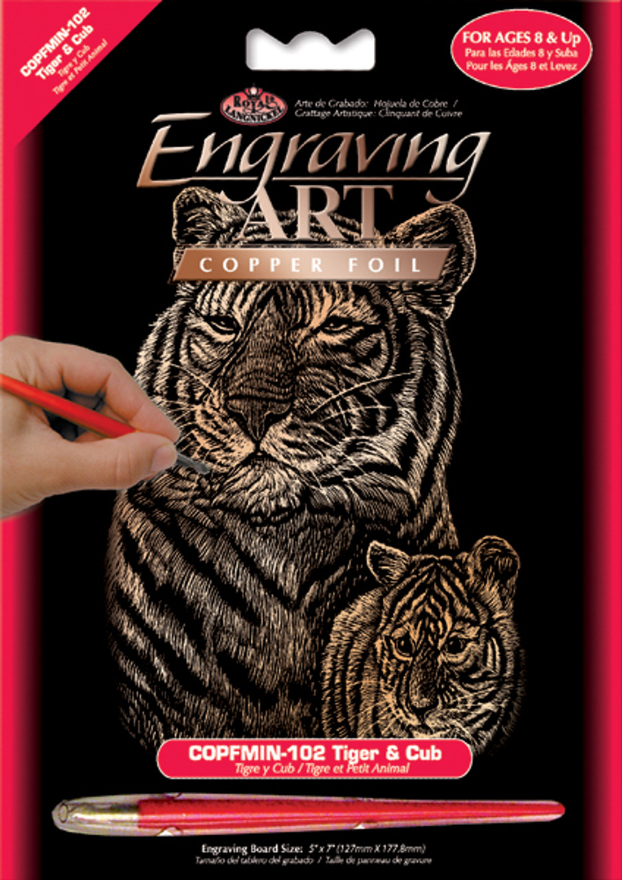 Copper Mini Engraving Art Kit- Tiger & Cub