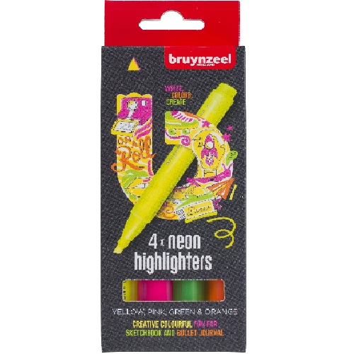 Bruynzeel Neon Highlighters- 4ct  Neon  RT60283004