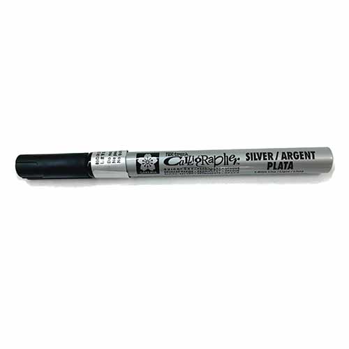 Sakura Pen-Touch Calligrapher Pen- Silver, 1.8