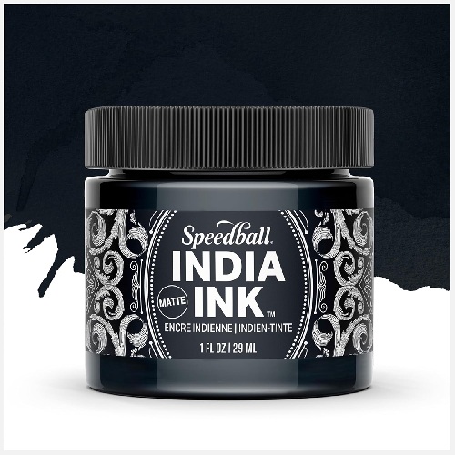 Speedball India Ink 1oz - Matt Black Velvet  003200