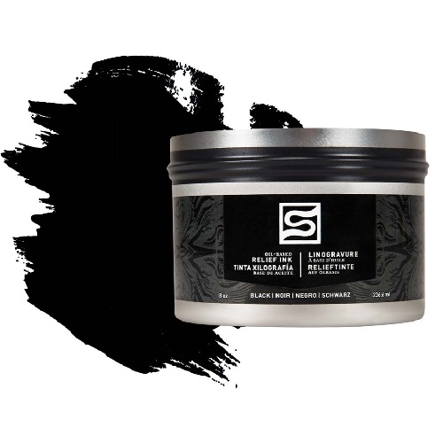 Speedball Black Oil Based Relief Block Printing Ink Can (8oz)  SP3910
