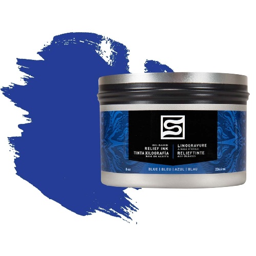 Speedball Blue Oil Based Relief Block Printing Ink Can (8oz)  SP3912