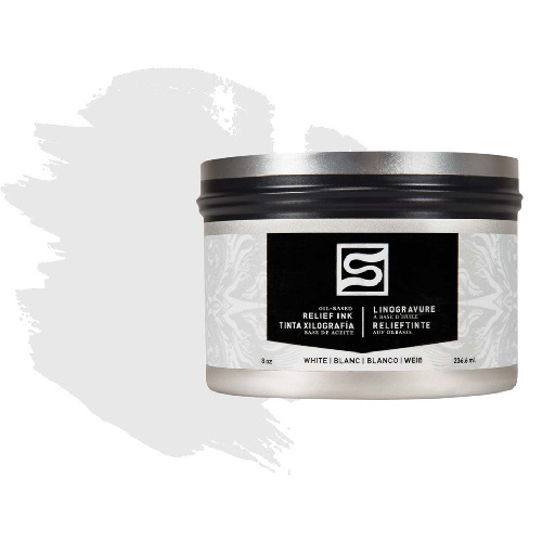 Speedball White Oil Based Relief Block Printing Ink Can (8oz)  SP3913