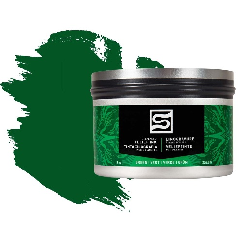 Speedball Green Oil Based Relief Block Printing Ink Can (8oz)  SP3914