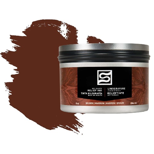 Speedball Brown Oil Based Relief Block Printing Ink Can (8oz)  SP3916