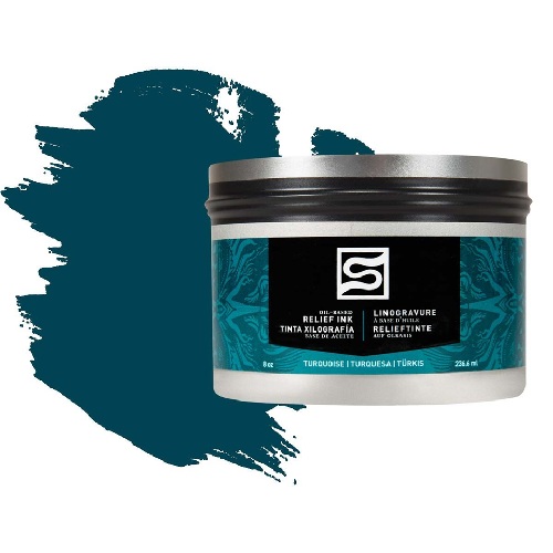 Speedball Turquiose Oil Based Relief Block Printing Ink Can (8oz)  SP3919