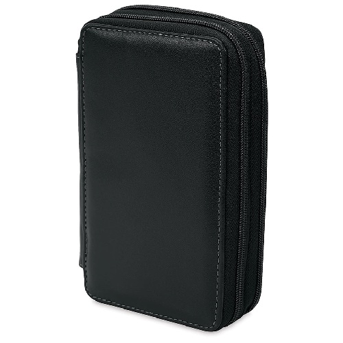 Speedball Global Art's Black Leather Pencil Case - Holds 48 Pencils  414480