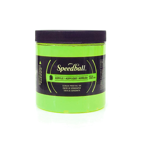 Speedball Screen Printing Acrylic Ink - (8oz/236.2ml) Fluorescent Lime Green
